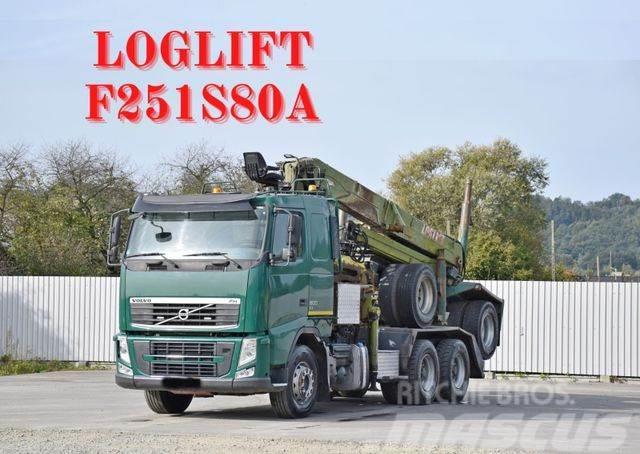 Volvo FH 500 * LOGLIFT F251 S80A + Anhänger /6x4 Camion trasporto legname