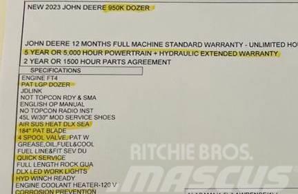 John Deere 950K LGP Dozer cingolati