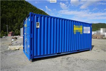  20 fot container m/ lys og varme på krokramme (ubr