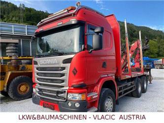 Scania G490 Holztransporter mit Kran