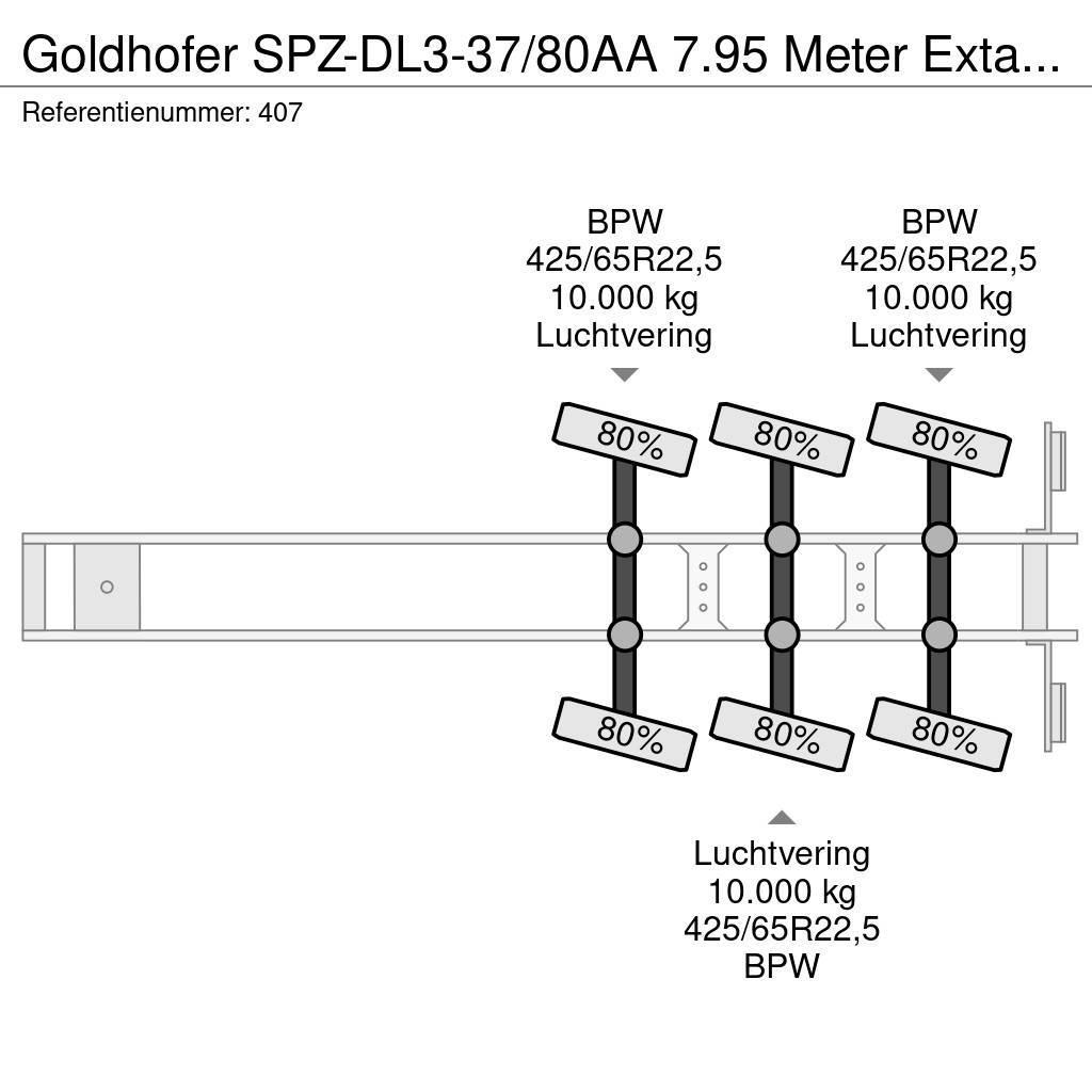 Goldhofer SPZ-DL3-37/80AA 7.95 Meter Extandable Powersteerin Semirimorchio a pianale