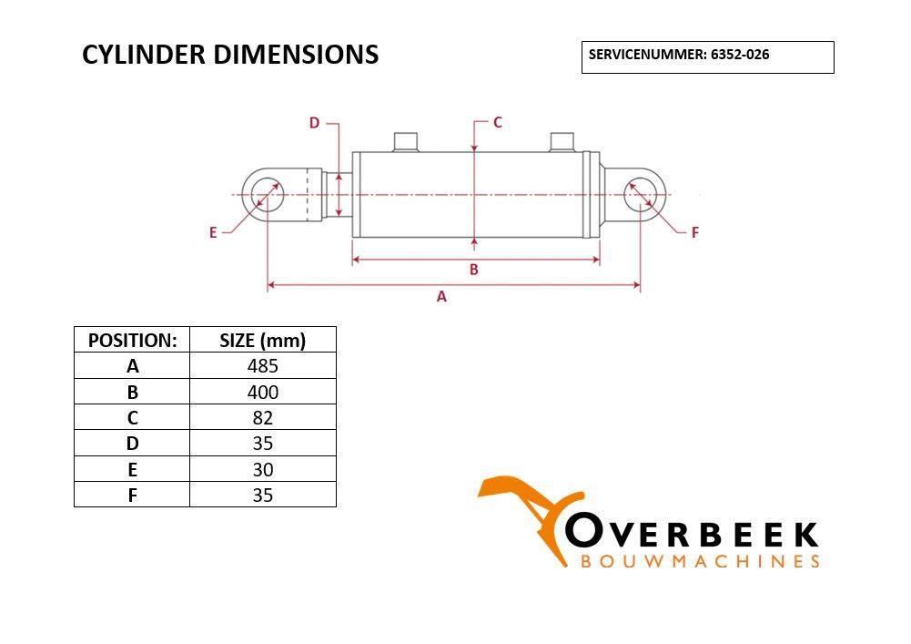  Cilinder 3483884M91 - Cylinder/Zylinder Componenti idrauliche