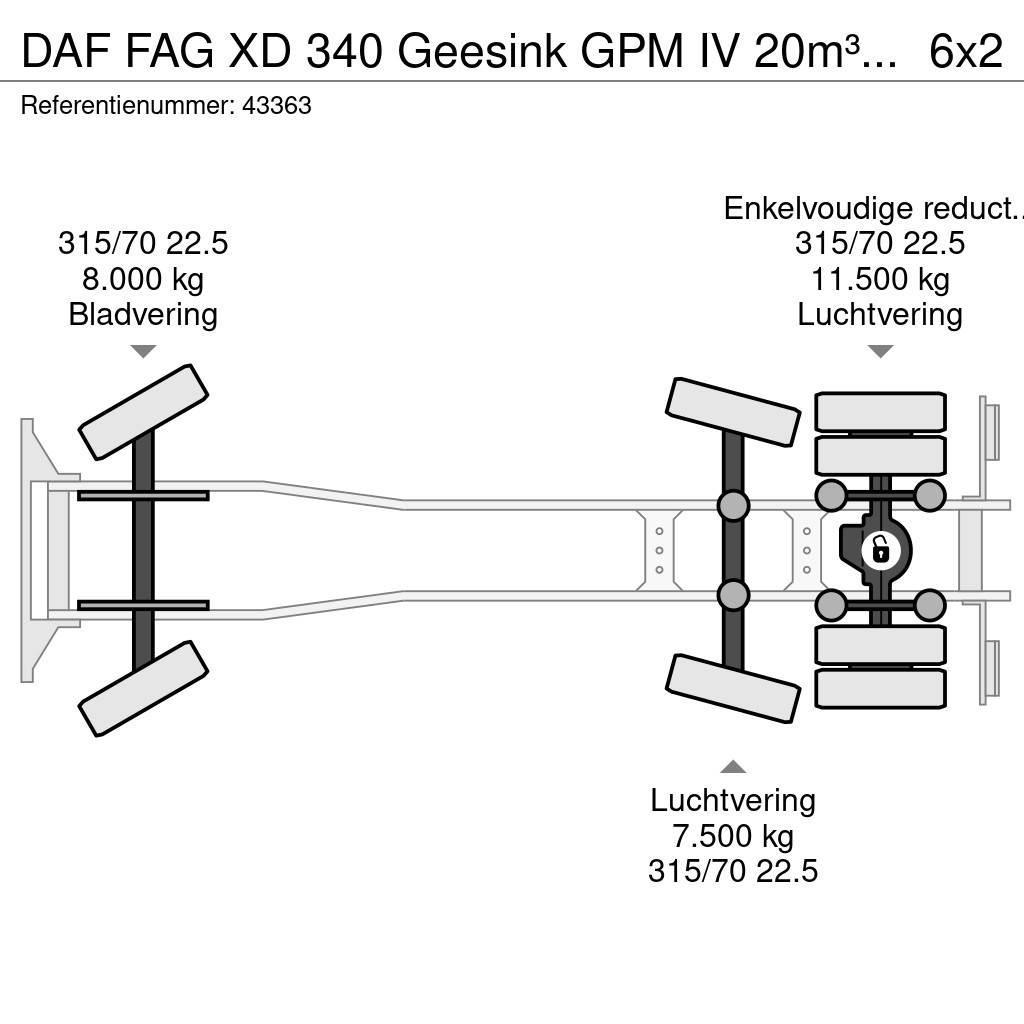 DAF FAG XD 340 Geesink GPM IV 20m³ GEC Camion dei rifiuti