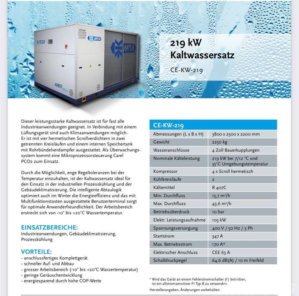  MTA Kaltwassersatz 220 KW Aries 219 Dispositivi di riscaldamento / scongelamento