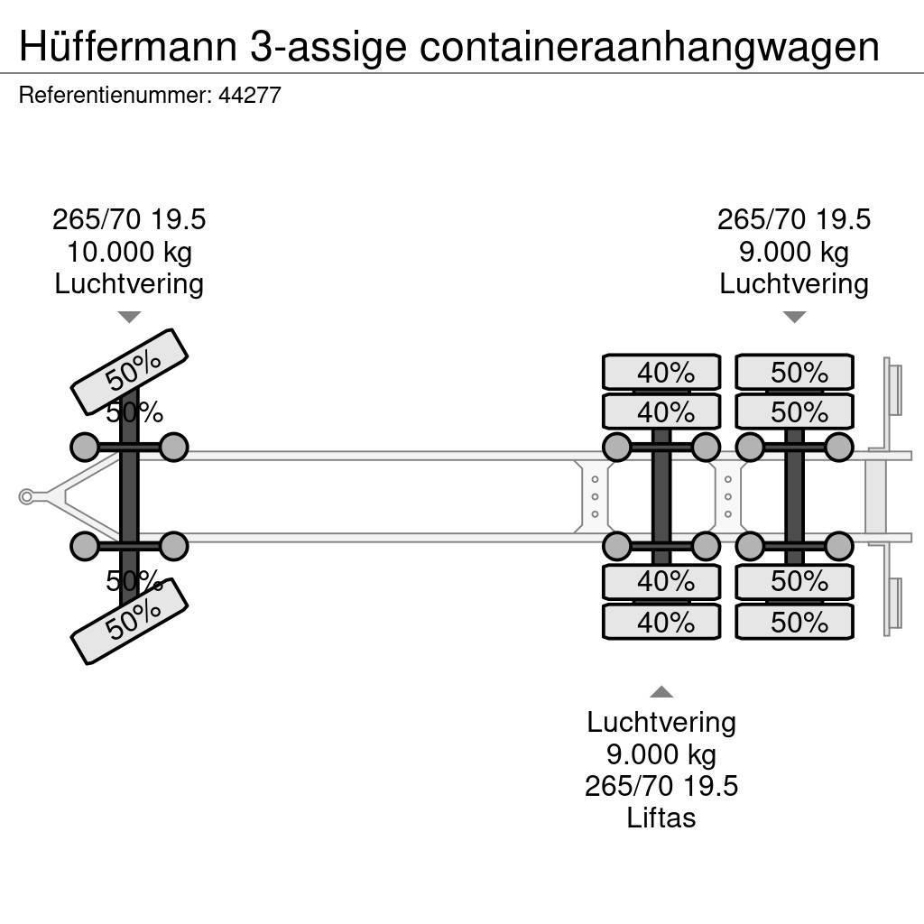 Hüffermann 3-assige containeraanhangwagen Rimorchi portacontainer