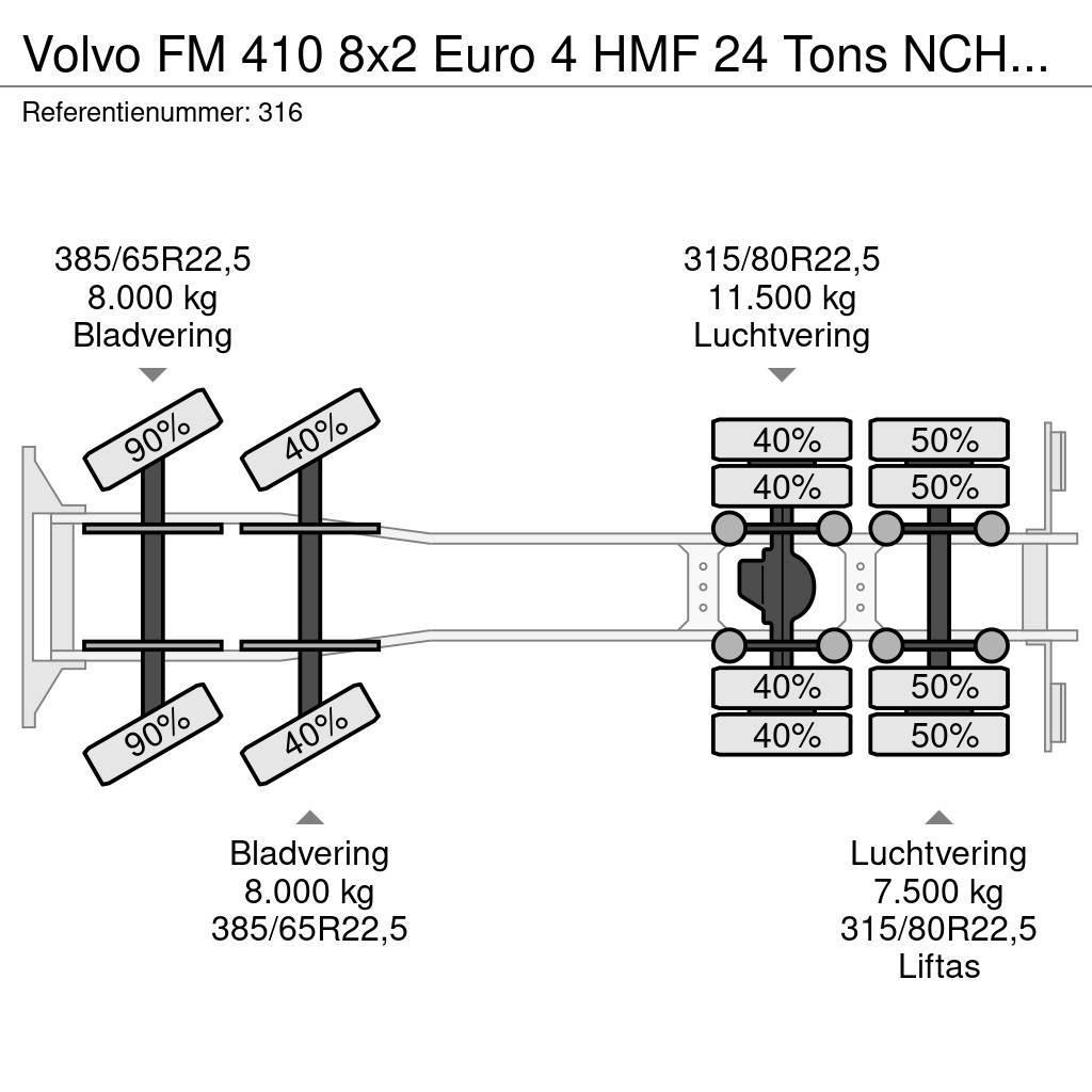 Volvo FM 410 8x2 Euro 4 HMF 24 Tons NCH Cable System! Camion con gancio di sollevamento