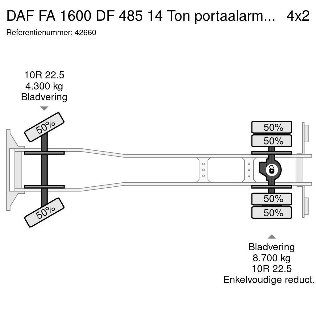 DAF FA 1600 DF 485 14 Ton portaalarmsysteem Oldtimer Camion con cassone scarrabile