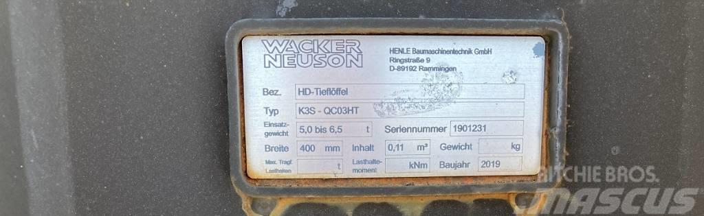 Wacker Neuson Tieflöffel 400mm QC03HT Heavy Duty Benne frantumatrici