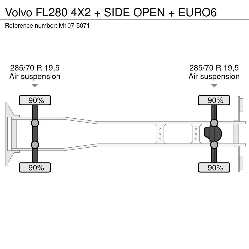Volvo FL280 4X2 + SIDE OPEN + EURO6 Camion cassonati