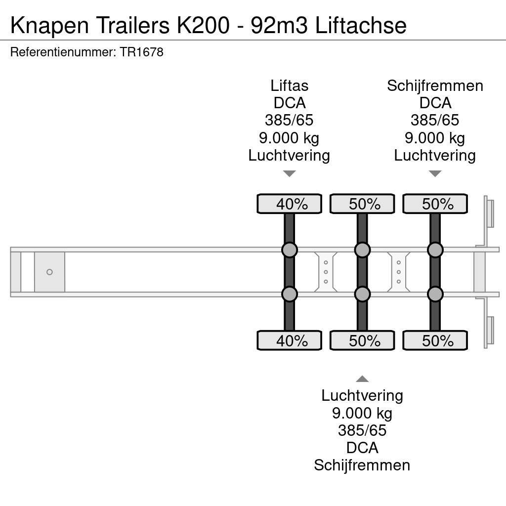Knapen Trailers K200 - 92m3 Liftachse Semirimorchi con piano mobile