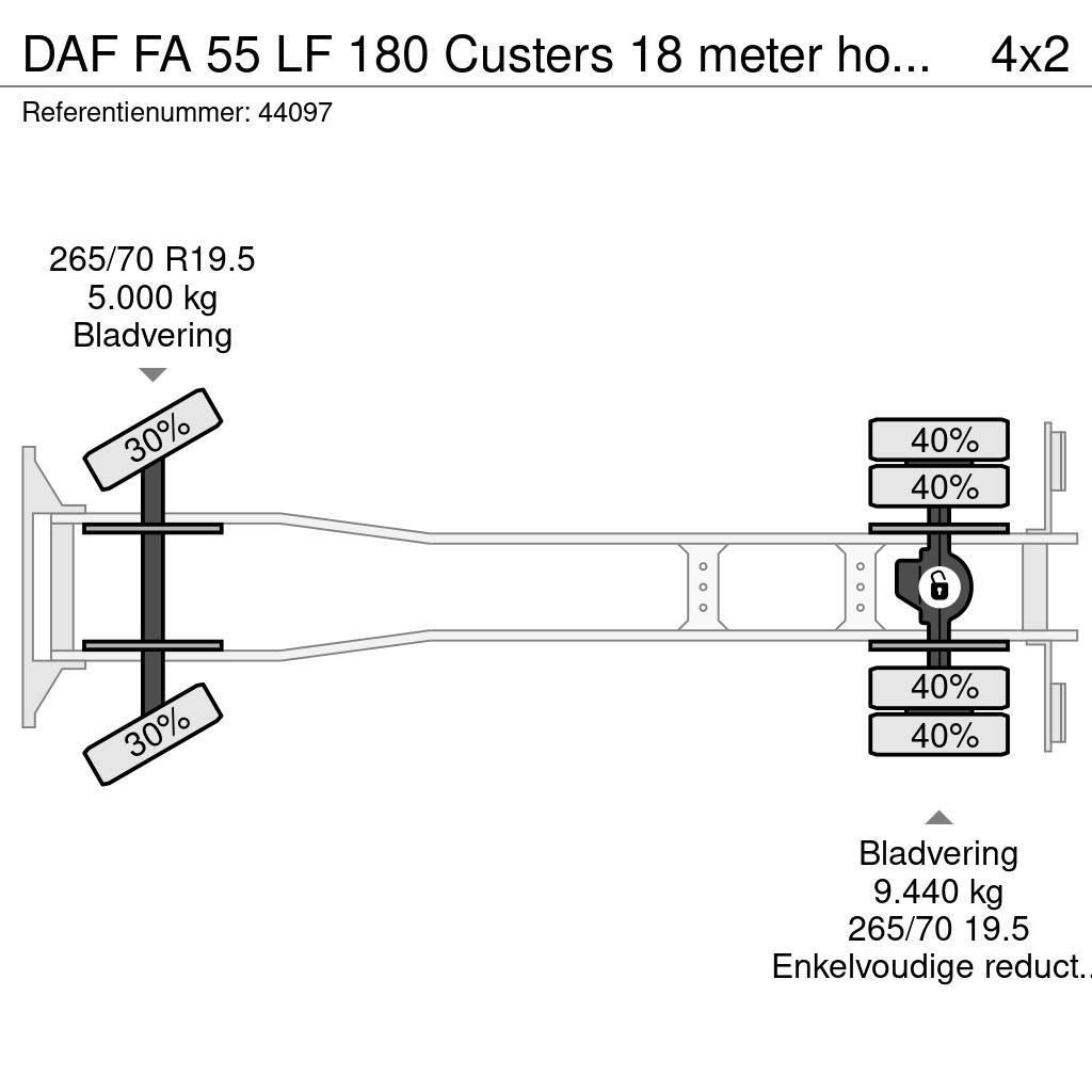 DAF FA 55 LF 180 Custers 18 meter hoogwerker Piattaforme autocarrate