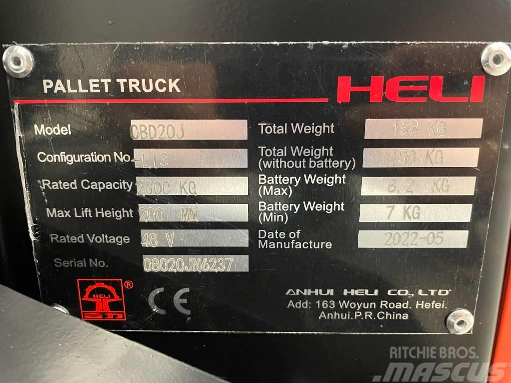 Heli CBD20J-LI3 - 2,0 tonns palletruck (PÅ LAGER) Transpallet manuale