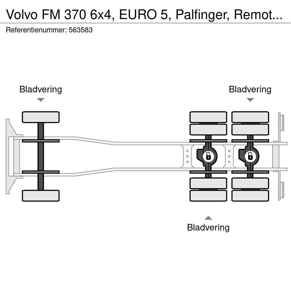 Volvo FM 370 6x4, EURO 5, Palfinger, Remote, Steel suspe Camion con sponde ribaltabili