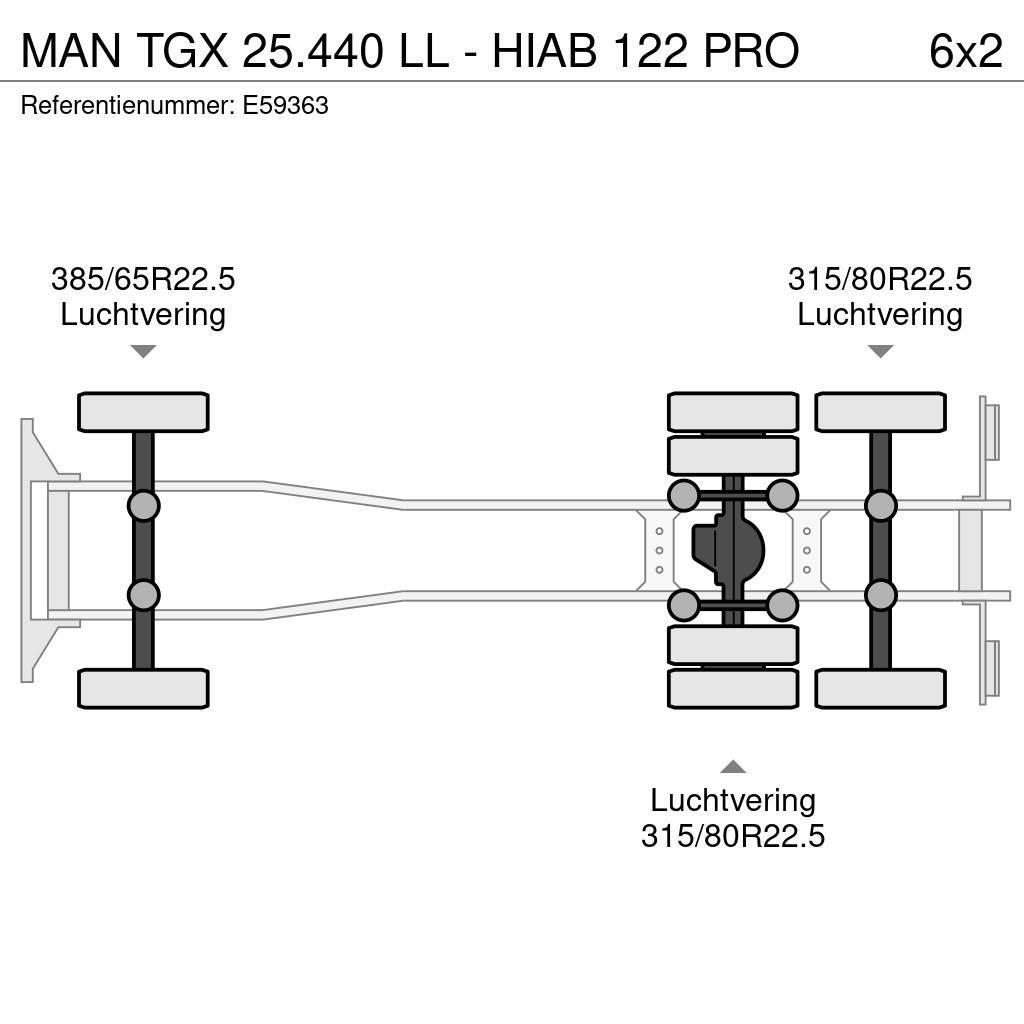MAN TGX 25.440 LL - HIAB 122 PRO Camion portacontainer