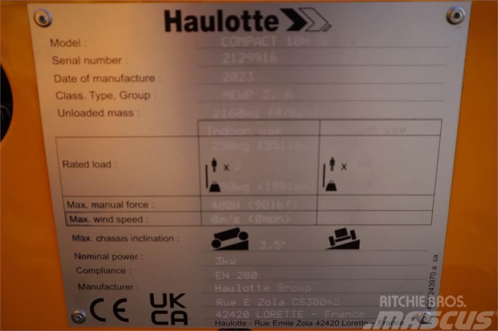Haulotte COMPACT 10N  Valid inspection, *Guarantee! 10m Wor Piattaforme a pantografo