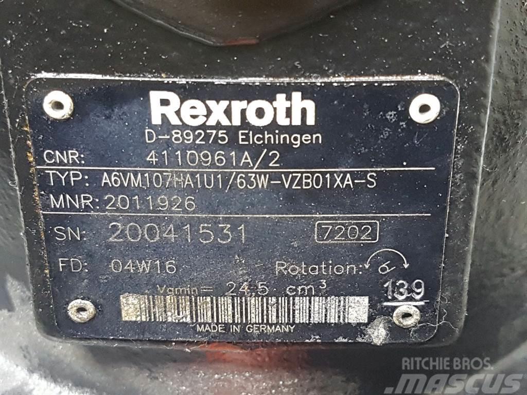 Ahlmann AS50-4110961A-Rexroth A6VM107HA1U1/63W-Drive motor Componenti idrauliche