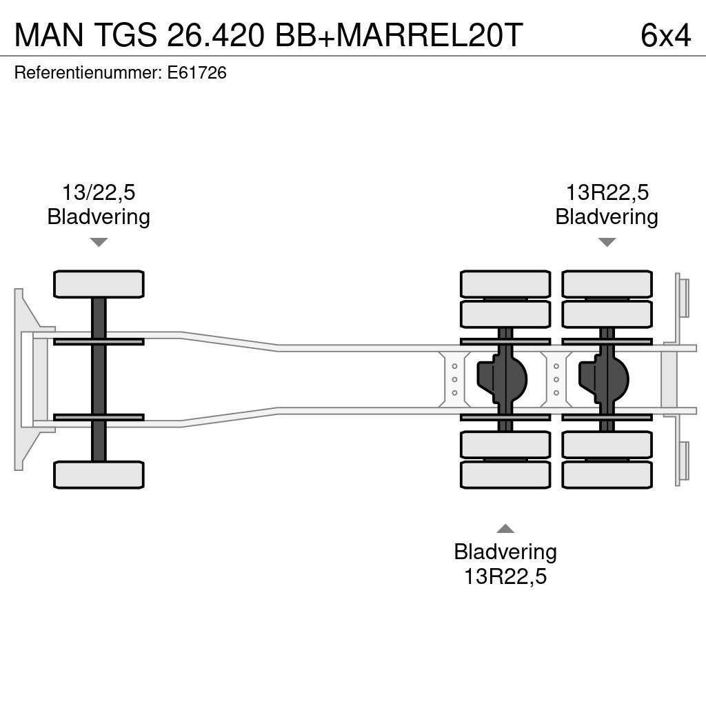 MAN TGS 26.420 BB+MARREL20T Camion portacontainer