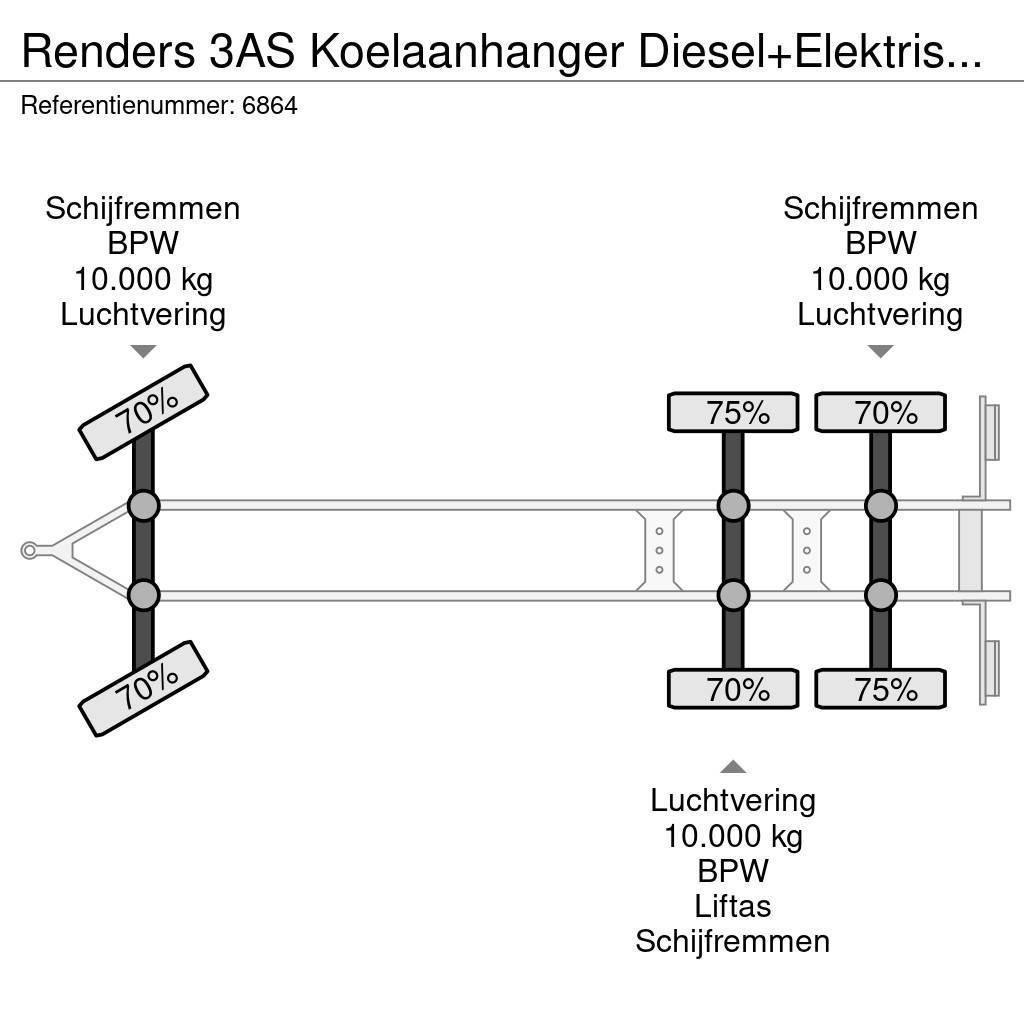 Renders 3AS Koelaanhanger Diesel+Elektrisch 10T assen Rimorchi a temperatura controllata