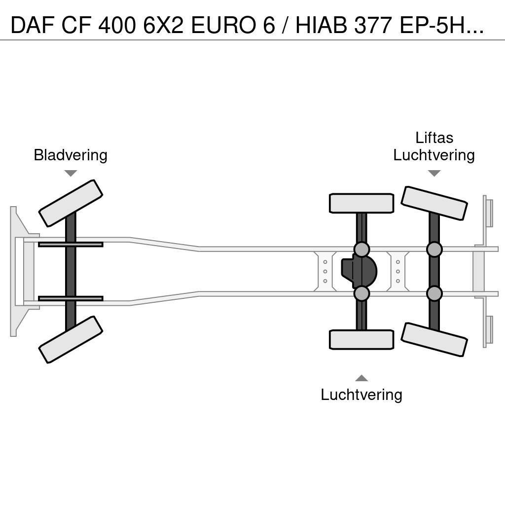 DAF CF 400 6X2 EURO 6 / HIAB 377 EP-5HIPRO / 37 T/M KR Gru per tutti i terreni