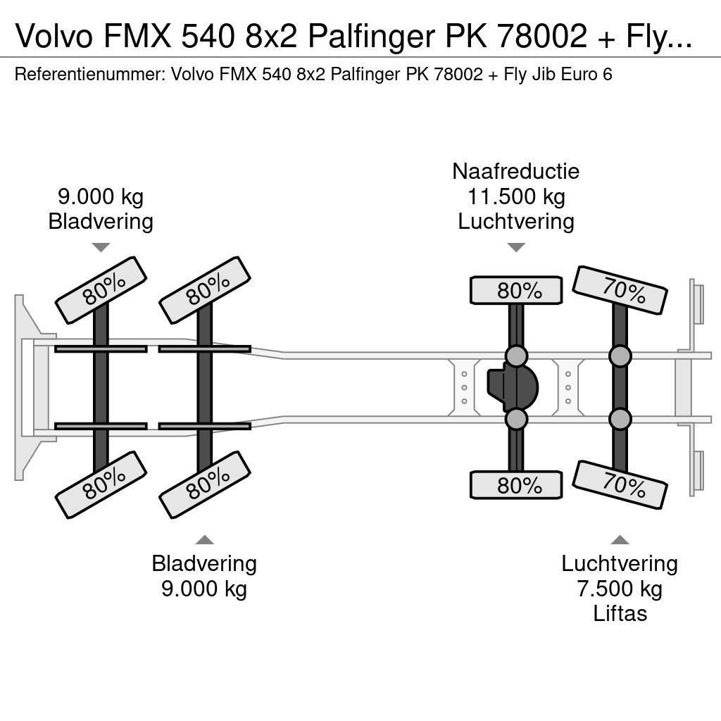 Volvo FMX 540 8x2 Palfinger PK 78002 + Fly Jib Euro 6 Gru per tutti i terreni