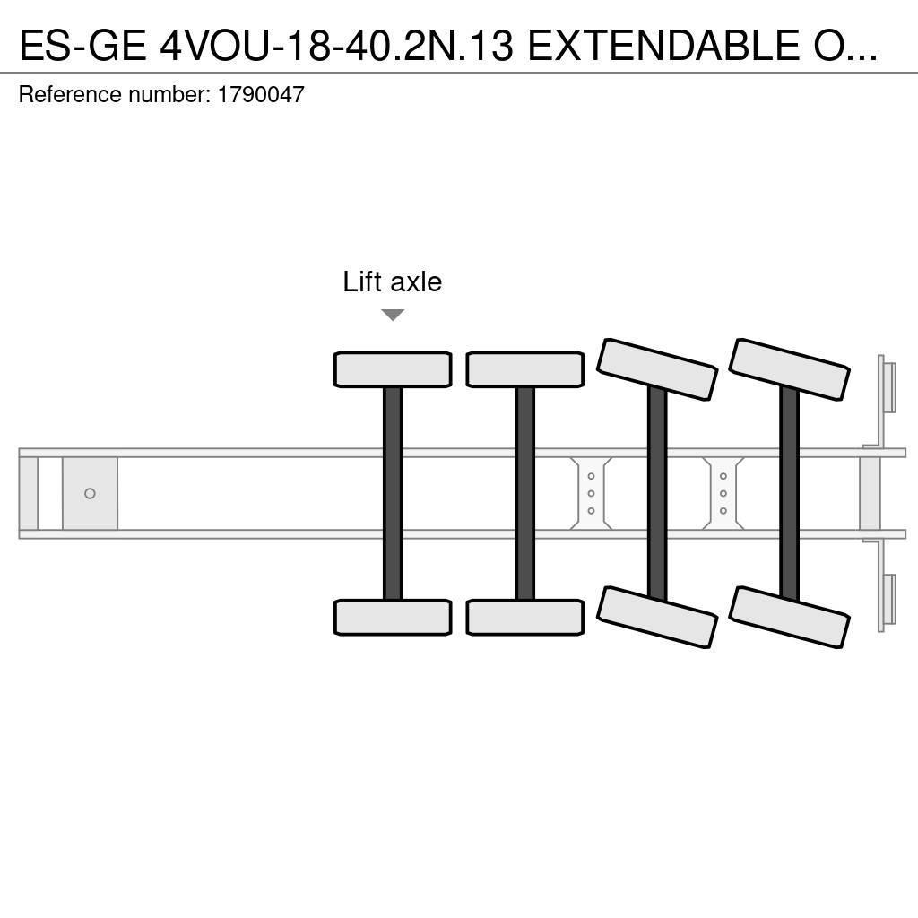 Es-ge 4VOU-18-40.2N.13 EXTENDABLE OPLEGGER/TRAILER/AUFLI Semirimorchio a pianale