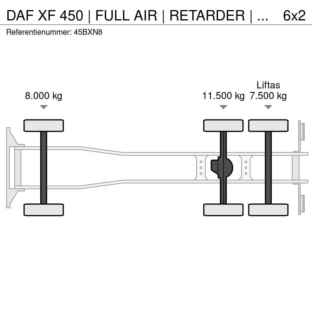 DAF XF 450 | FULL AIR | RETARDER | MACHINE LOW LOADER Trasportatore per veicoli