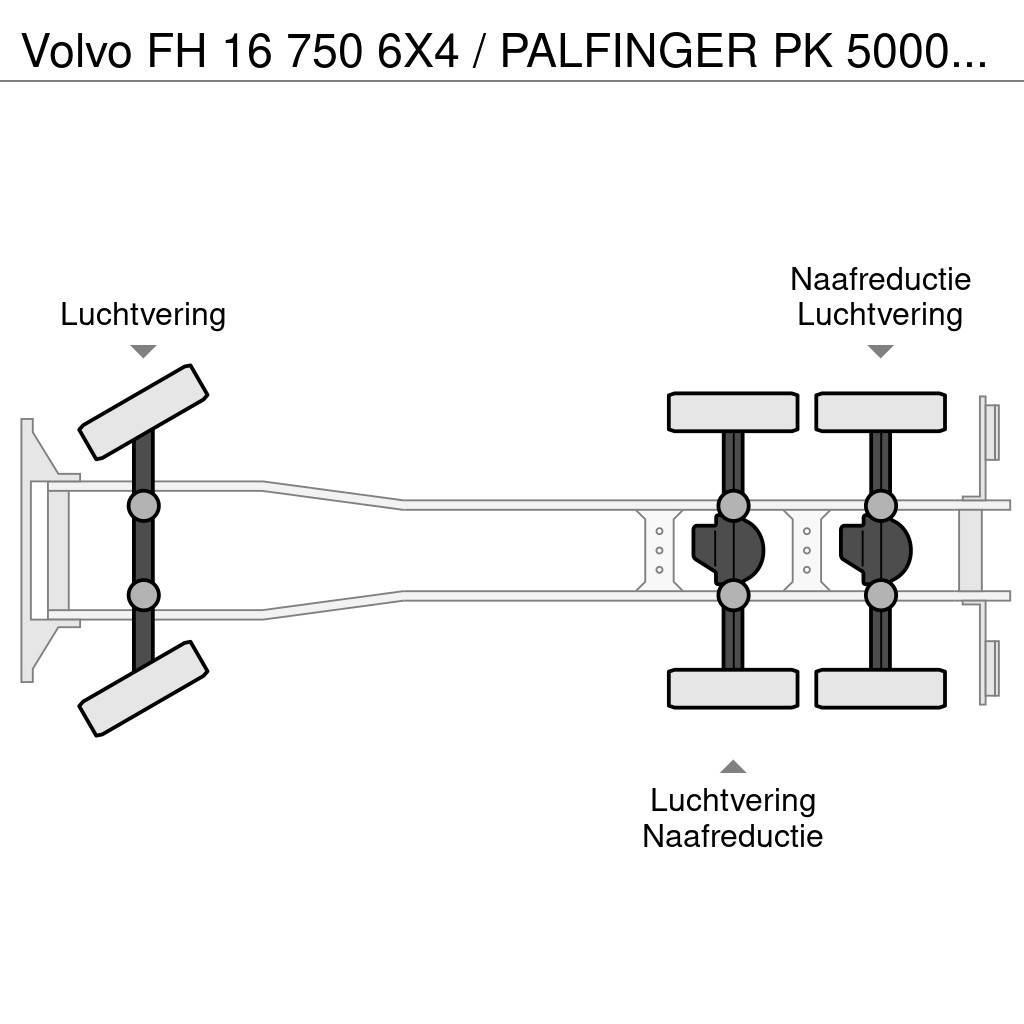 Volvo FH 16 750 6X4 / PALFINGER PK 50002 KRAAN / 50 T/M Gru per tutti i terreni