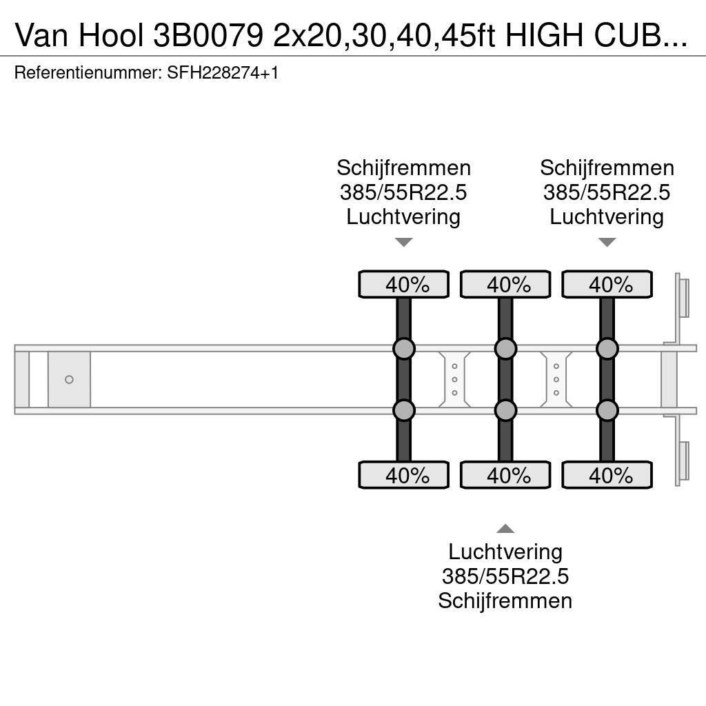 Van Hool 3B0079 2x20,30,40,45ft HIGH CUBE 'CENTRAL FRAME' Semirimorchi portacontainer