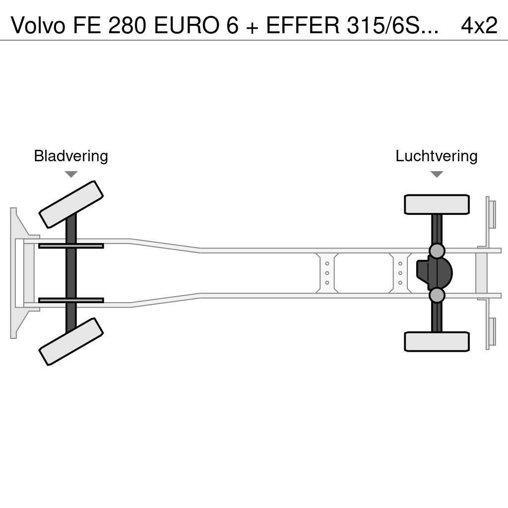 Volvo FE 280 EURO 6 + EFFER 315/6S + JIB 4S / LIER / WIN Gru per tutti i terreni