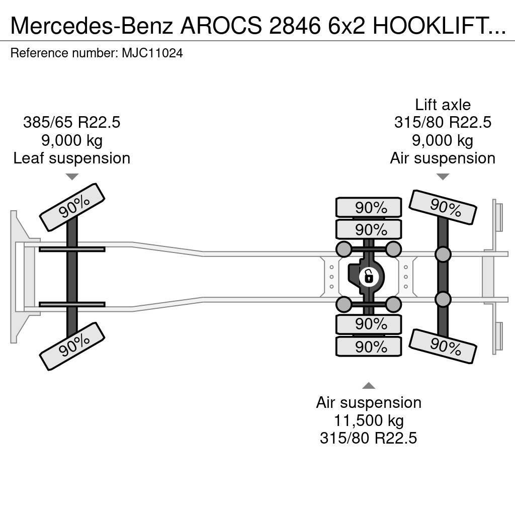 Mercedes-Benz AROCS 2846 6x2 HOOKLIFT + CRANE FASSI F255A (4x) - Camion portacontainer