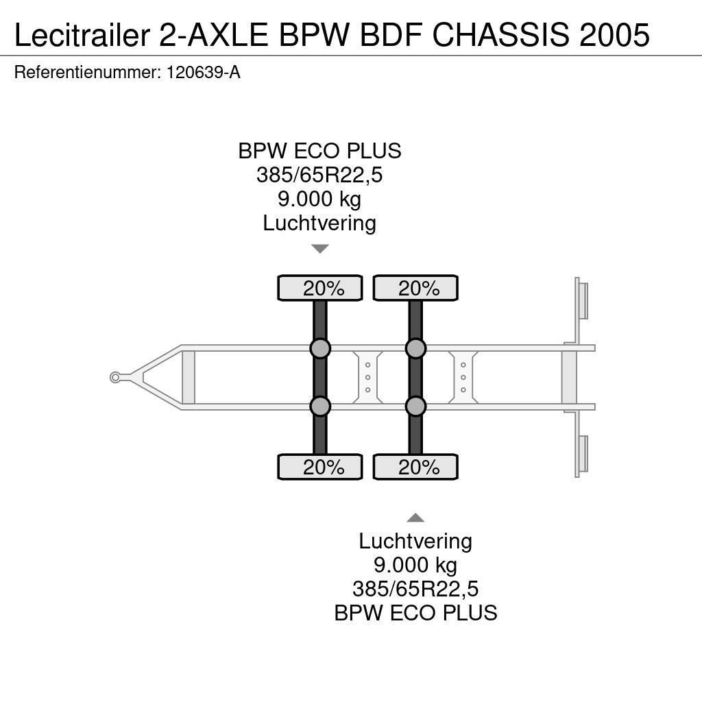 Lecitrailer 2-AXLE BPW BDF CHASSIS 2005 Pianale libero