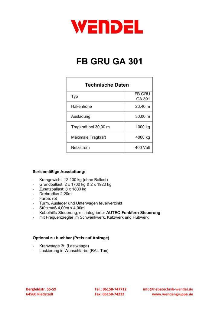 FB GRU GA 301 - Turmdrehkran - Baukran - Kran Gru a torre