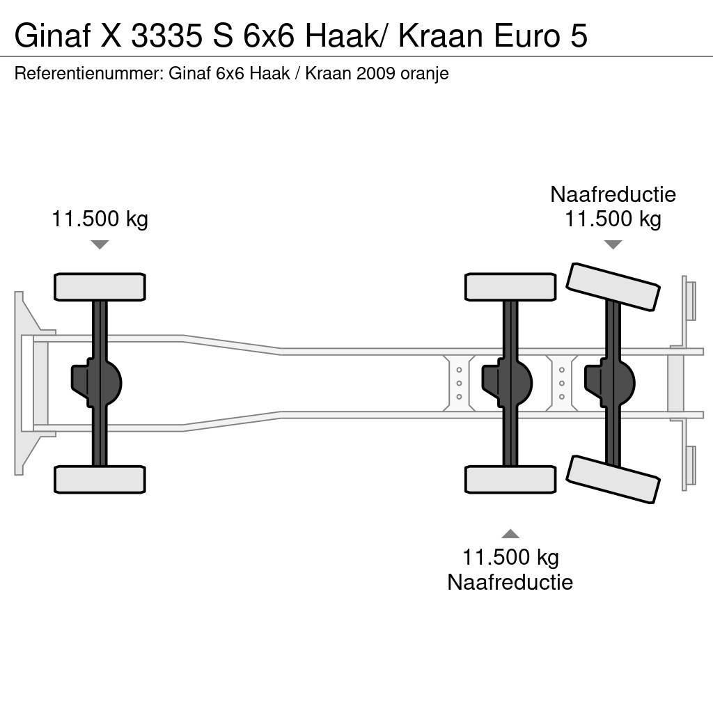 Ginaf X 3335 S 6x6 Haak/ Kraan Euro 5 Camion con gancio di sollevamento