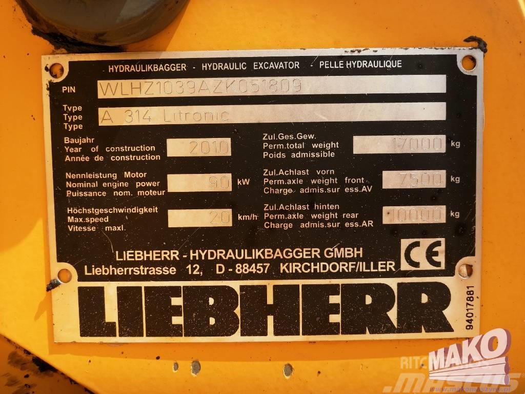 Liebherr A 314 Litronic Escavatori gommati
