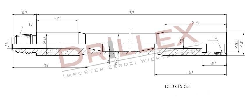 Vermeer D7x11, D9x13, D10x15 S3  Drill pipes, Żerdzie Macchina per perforazione orizzontale controllata