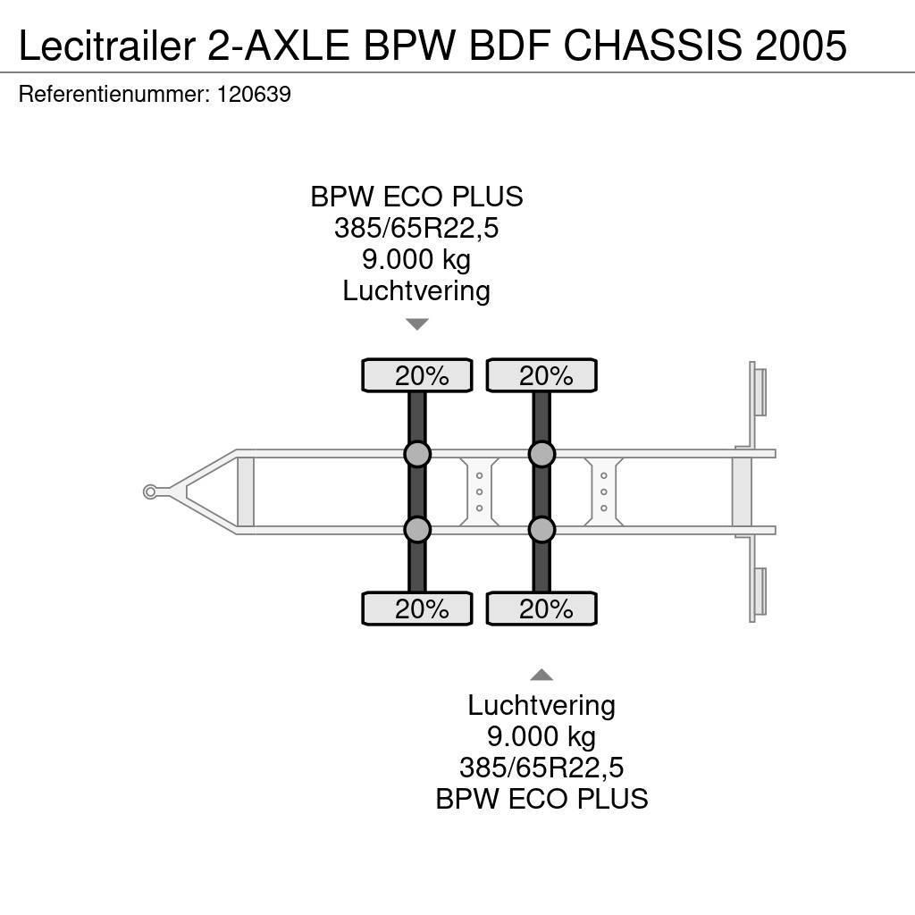 Lecitrailer 2-AXLE BPW BDF CHASSIS 2005 Rimorchi scarrabili
