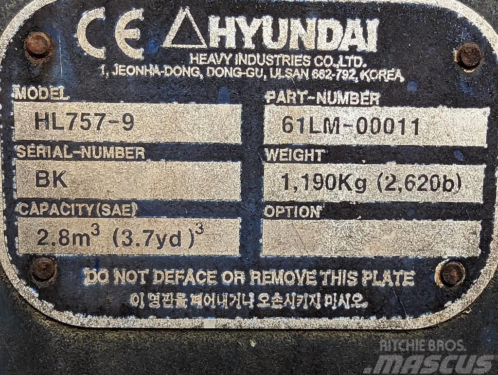 Hyundai WLoader Bucket HL 757-9 Altri componenti