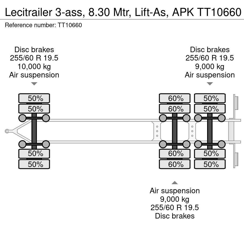 Lecitrailer 3-ass, 8.30 Mtr, Lift-As, APK Rimorchi con sponde ribaltabili