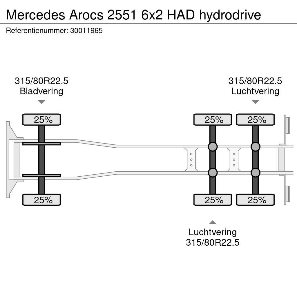 Mercedes-Benz Arocs 2551 6x2 HAD hydrodrive Autocabinati
