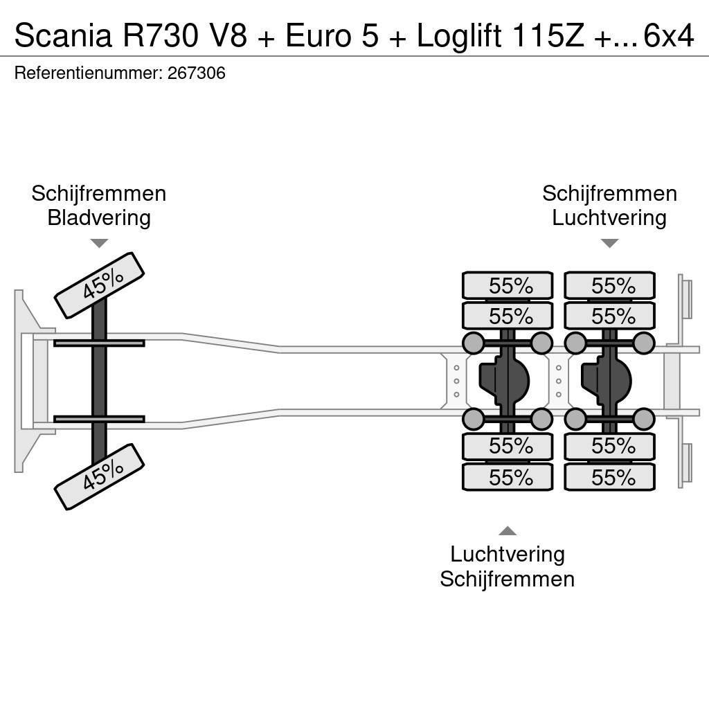 Scania R730 V8 + Euro 5 + Loglift 115Z + 6X4 + DISCOUNTED Gru per tutti i terreni