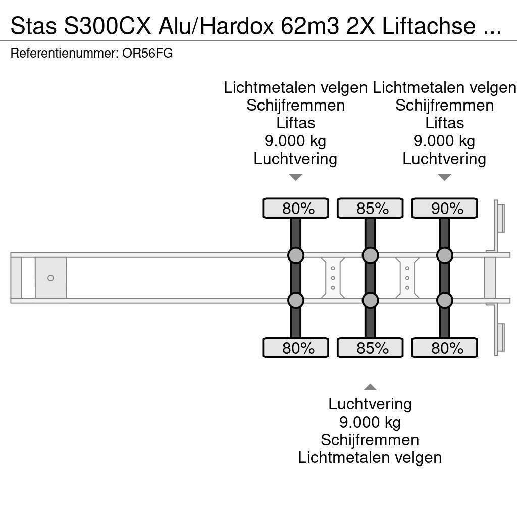 Stas S300CX Alu/Hardox 62m3 2X Liftachse Alcoa LED Semirimorchi a cassone ribaltabile