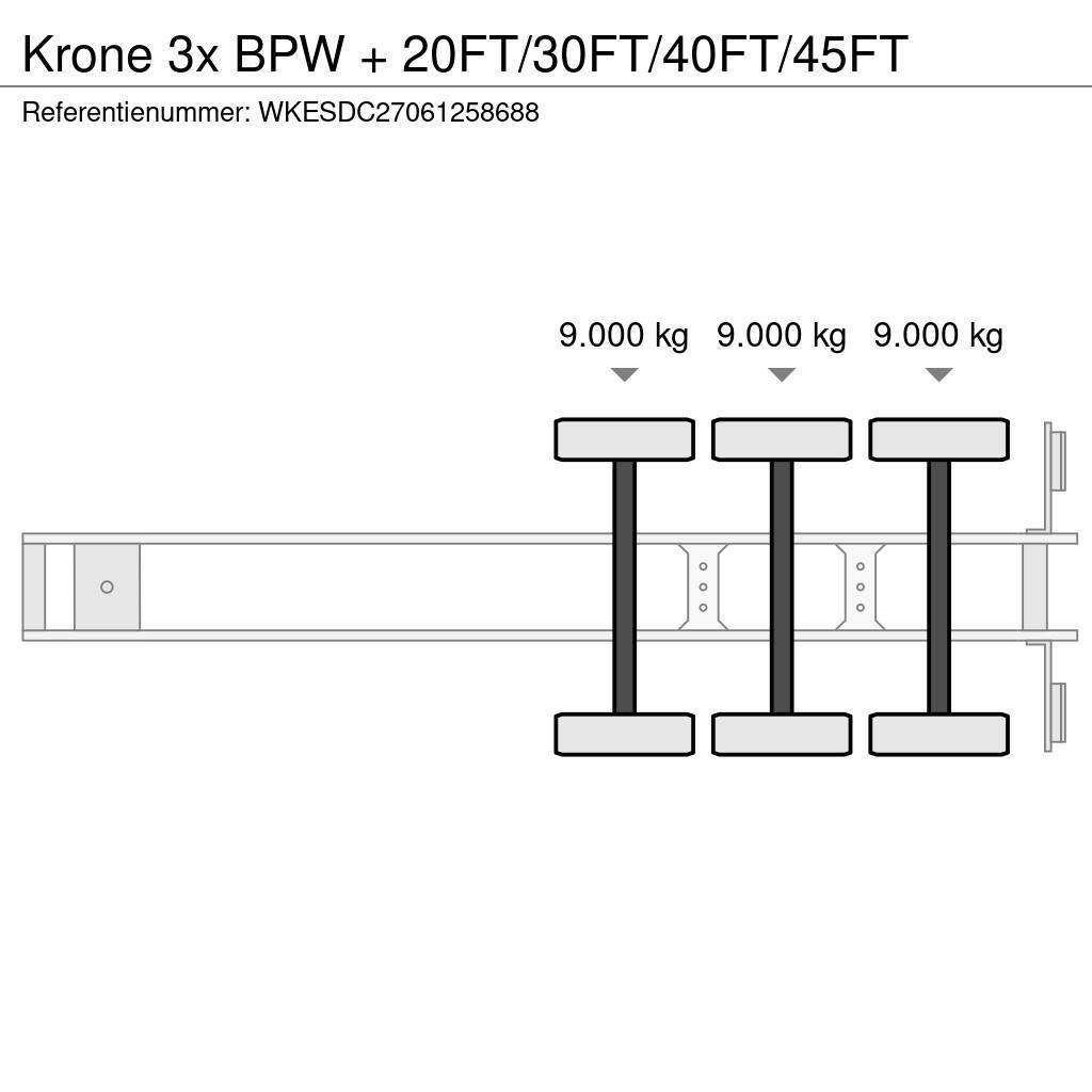 Krone 3x BPW + 20FT/30FT/40FT/45FT Semirimorchi portacontainer