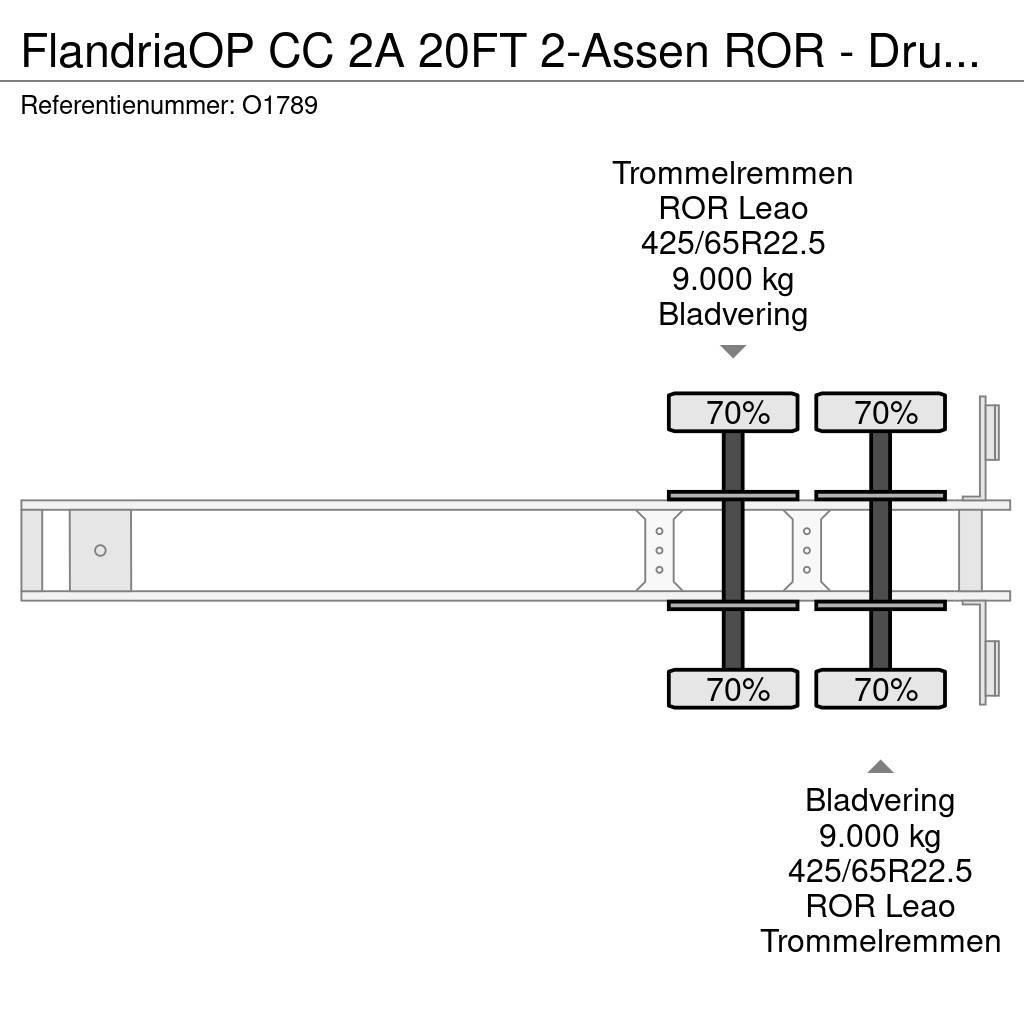  Flandria OP CC 2A 20FT 2-Assen ROR - DrumBrakes - Semirimorchi portacontainer