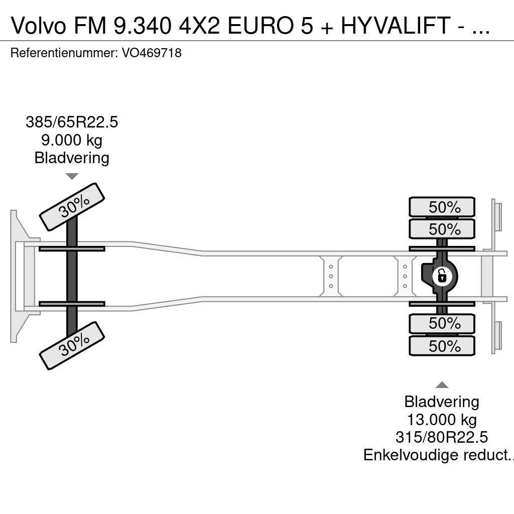 Volvo FM 9.340 4X2 EURO 5 + HYVALIFT - FULL STEEL SUSP. Camion con cassone scarrabile