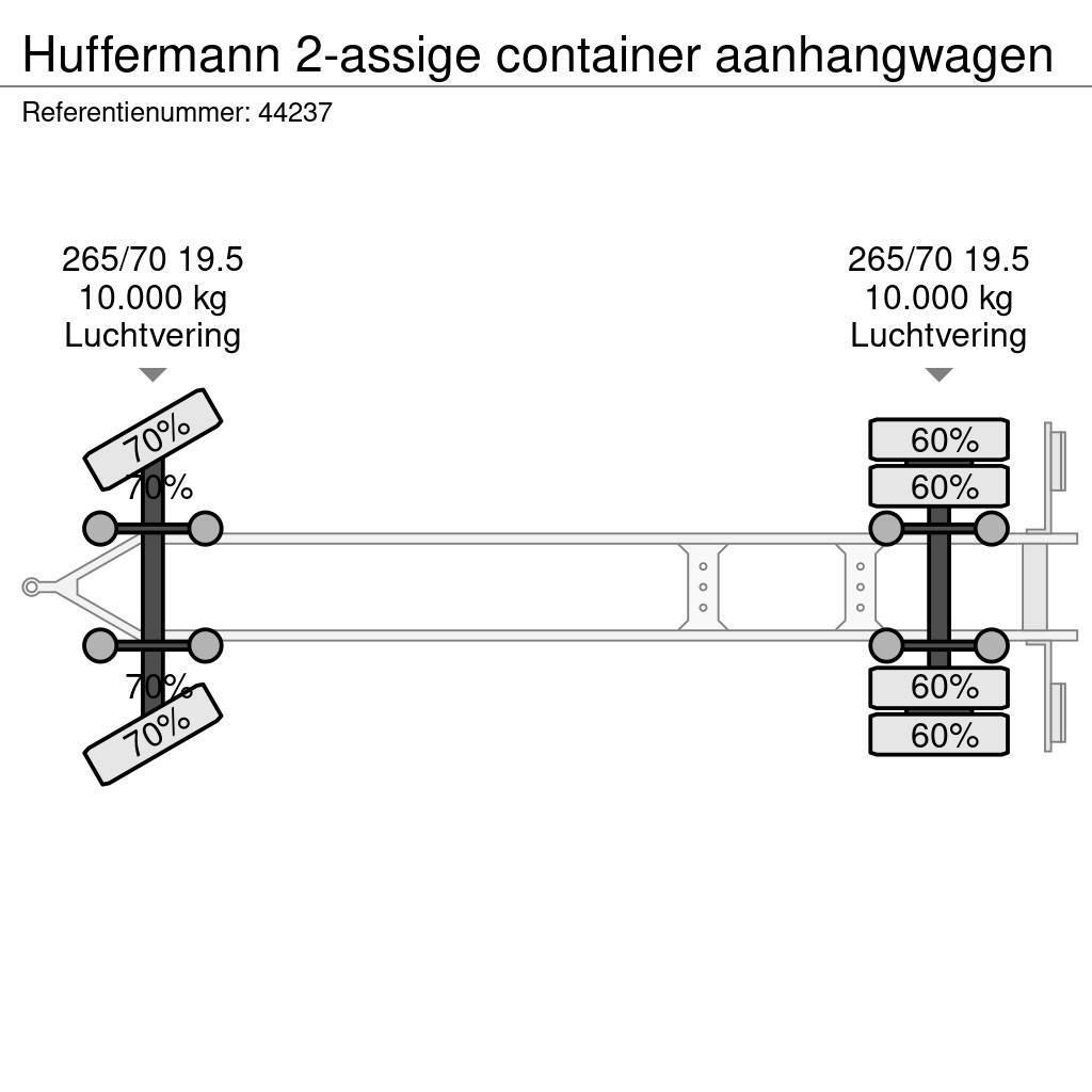 Hüffermann 2-assige container aanhangwagen Rimorchi portacontainer