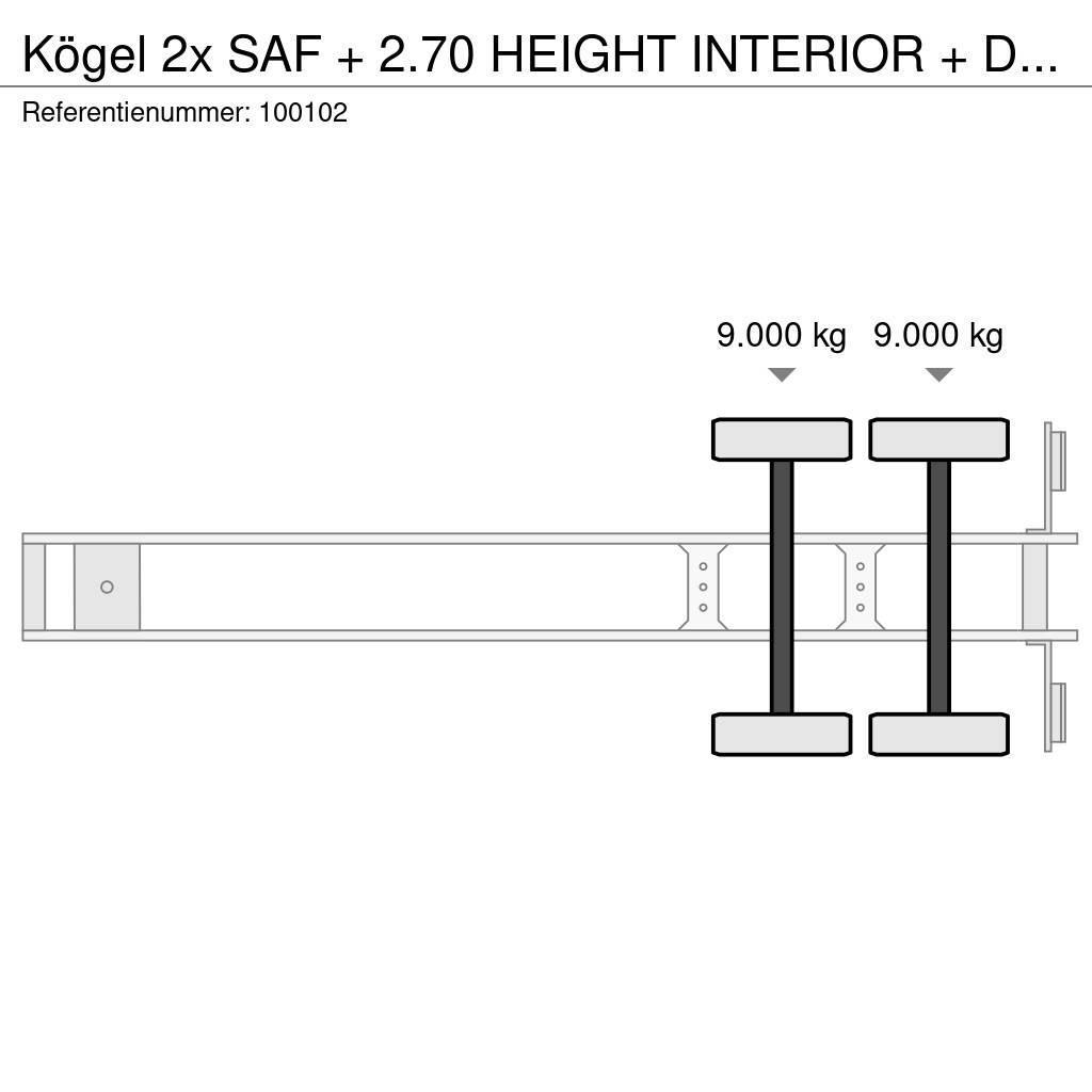 Kögel 2x SAF + 2.70 HEIGHT INTERIOR + Disc Brake Semirimorchi a cassone chiuso