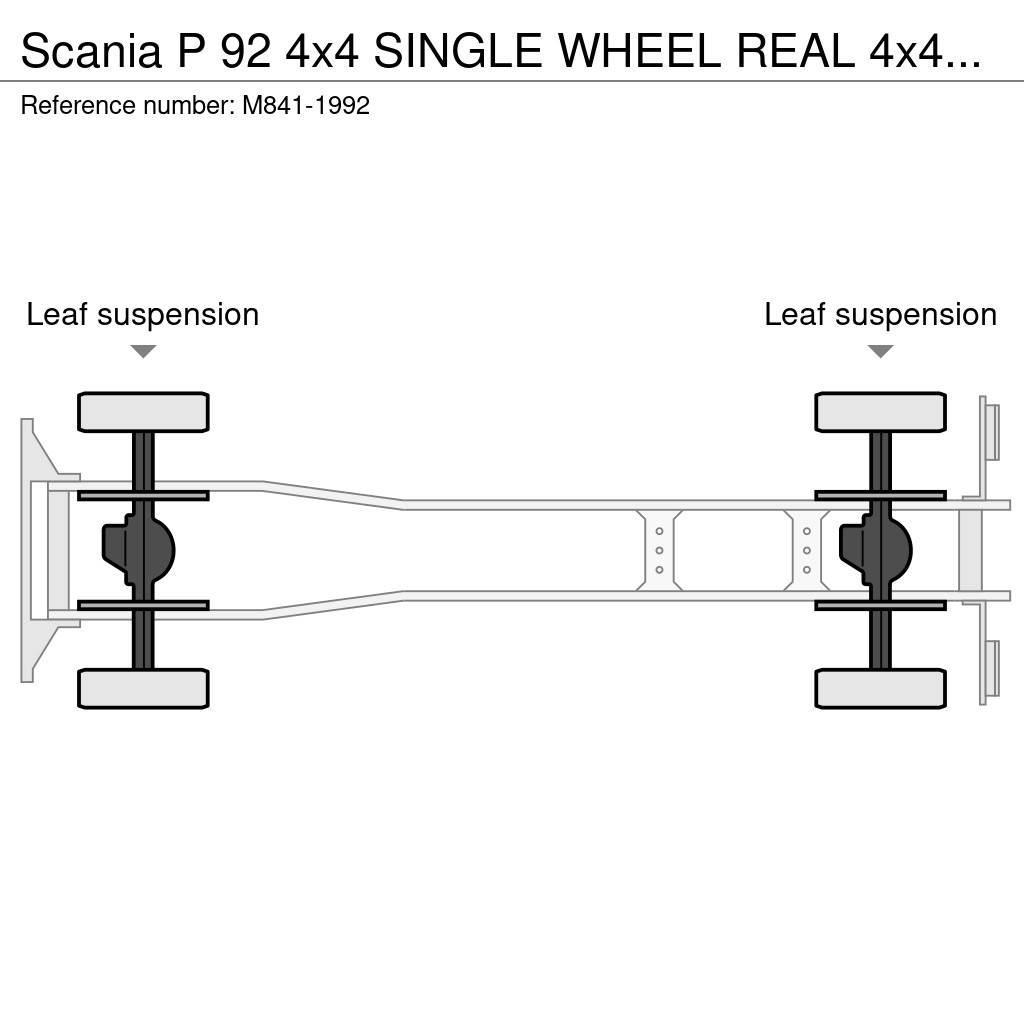 Scania P 92 4x4 SINGLE WHEEL REAL 4x4 WITH ONLY 26612 KM Camion con gancio di sollevamento