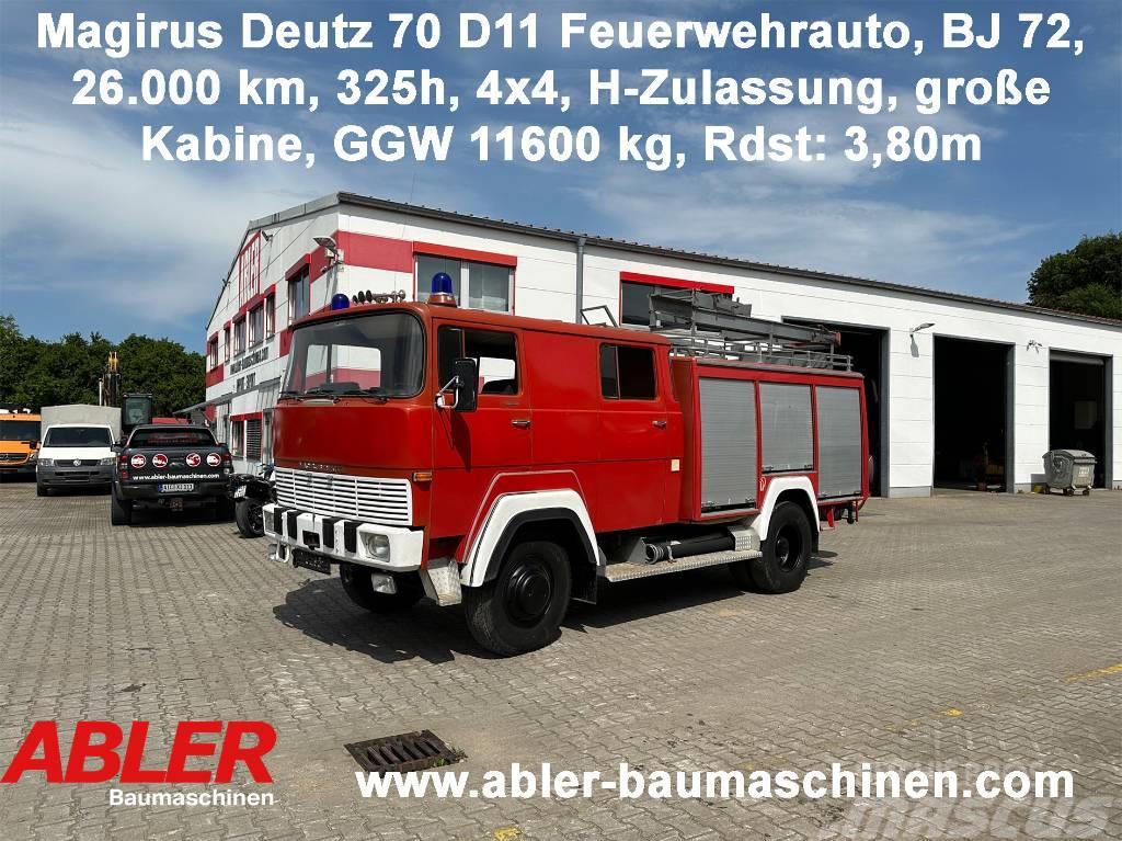 Magirus Deutz 70 D11 Feuerwehrauto 4x4 H-Zulassung Camion cassonati