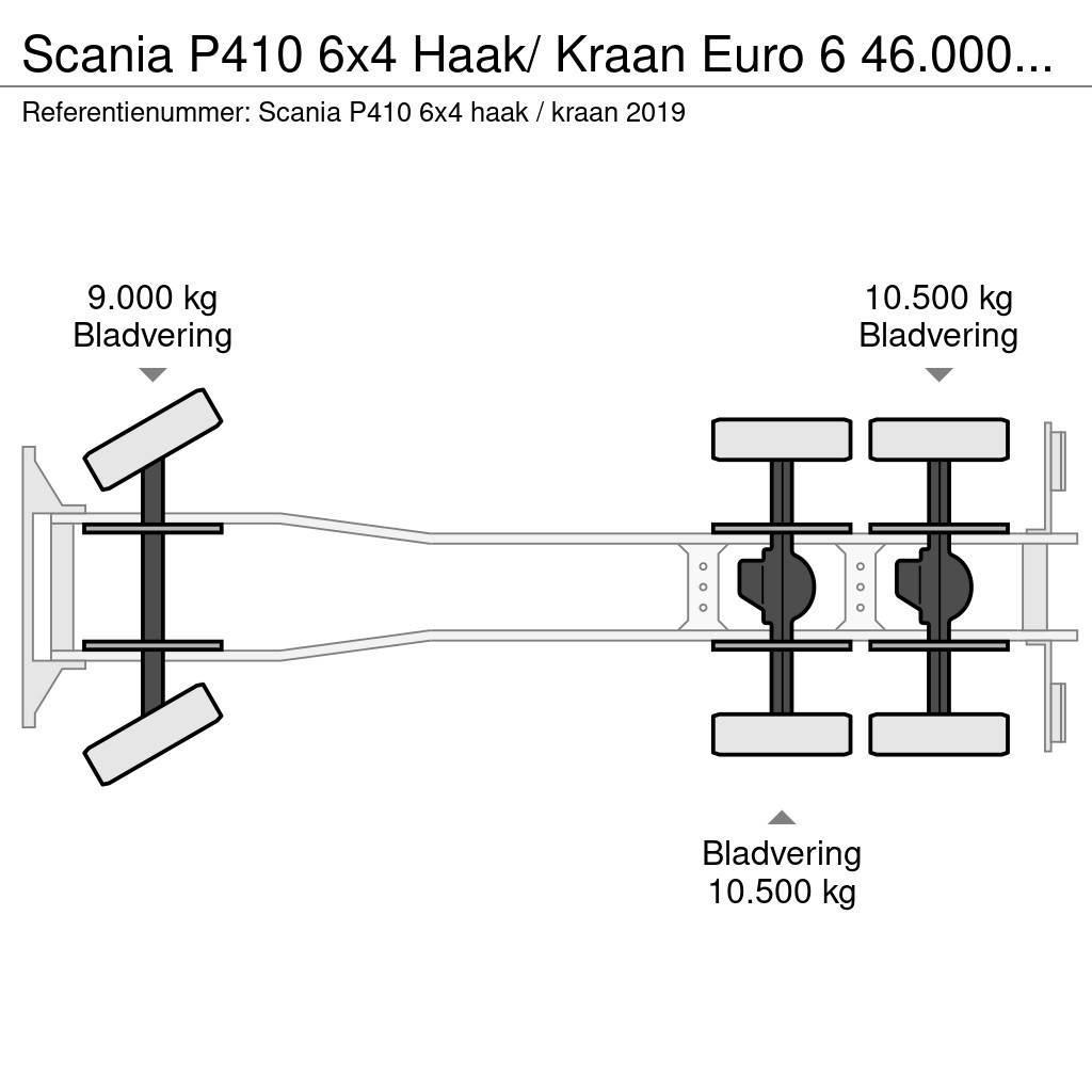 Scania P410 6x4 Haak/ Kraan Euro 6 46.000km ! Retarder Camion con gancio di sollevamento