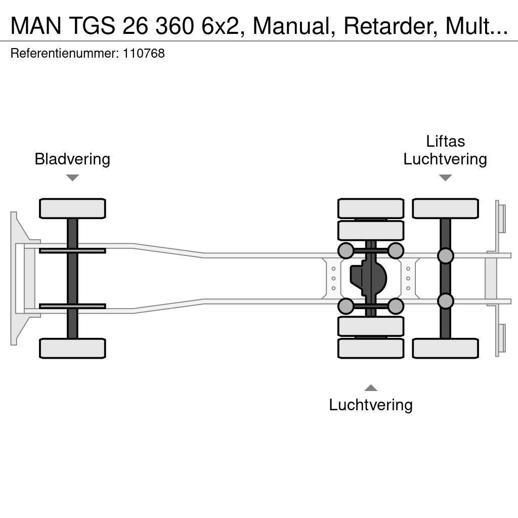 MAN TGS 26 360 6x2, Manual, Retarder, Multilift Camion con gancio di sollevamento